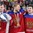 COLOGNE, GERMANY - MAY 21: Russia's Andrei Vasilevski #88, Sergei Andronov #11 and Bogdan Kiselevich #55 are all smiles after a 5-3 bronze medal game win over Finland at the 2017 IIHF Ice Hockey World Championship. (Photo by Andre Ringuette/HHOF-IIHF Images)
